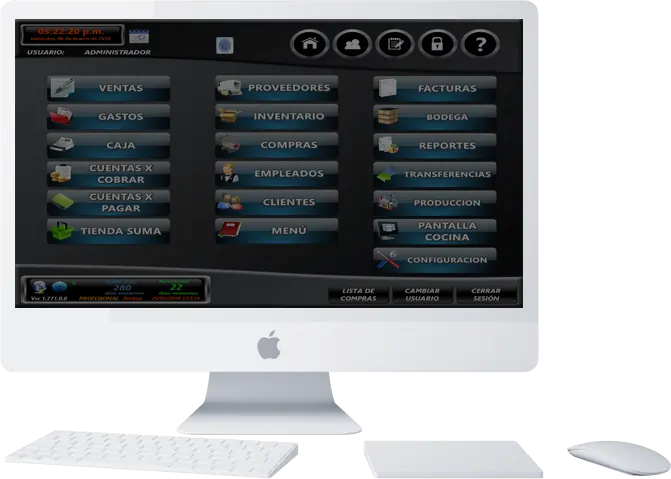 SUMAPOS funcionando en computador, tablet y teléfono
